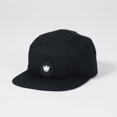 Crown Patch Strapback Hat - Black