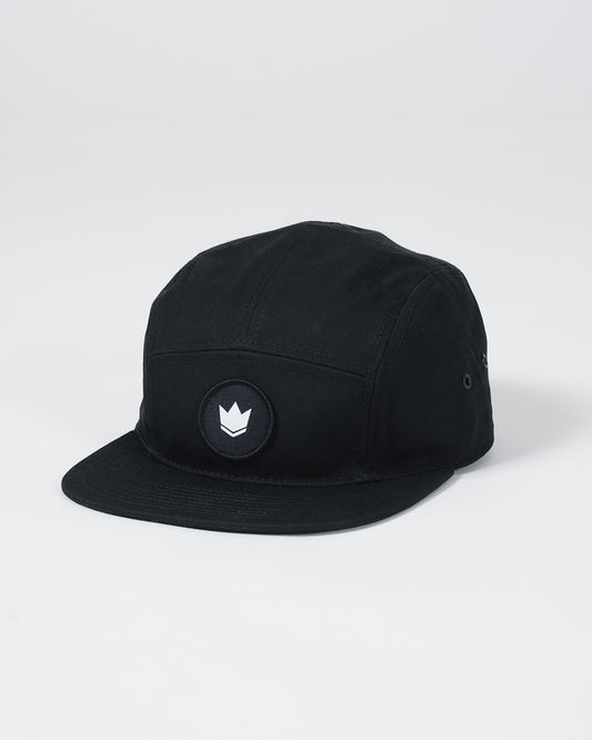 Crown Patch Strapback Hat - Black